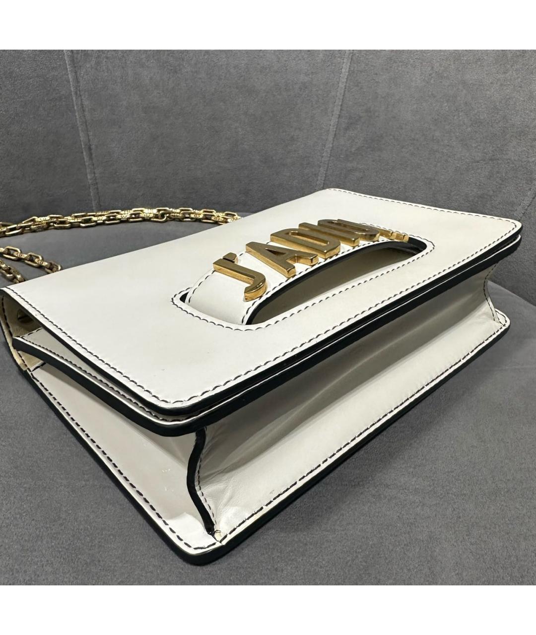 CHRISTIAN DIOR Белая кожаная сумка через плечо, фото 2
