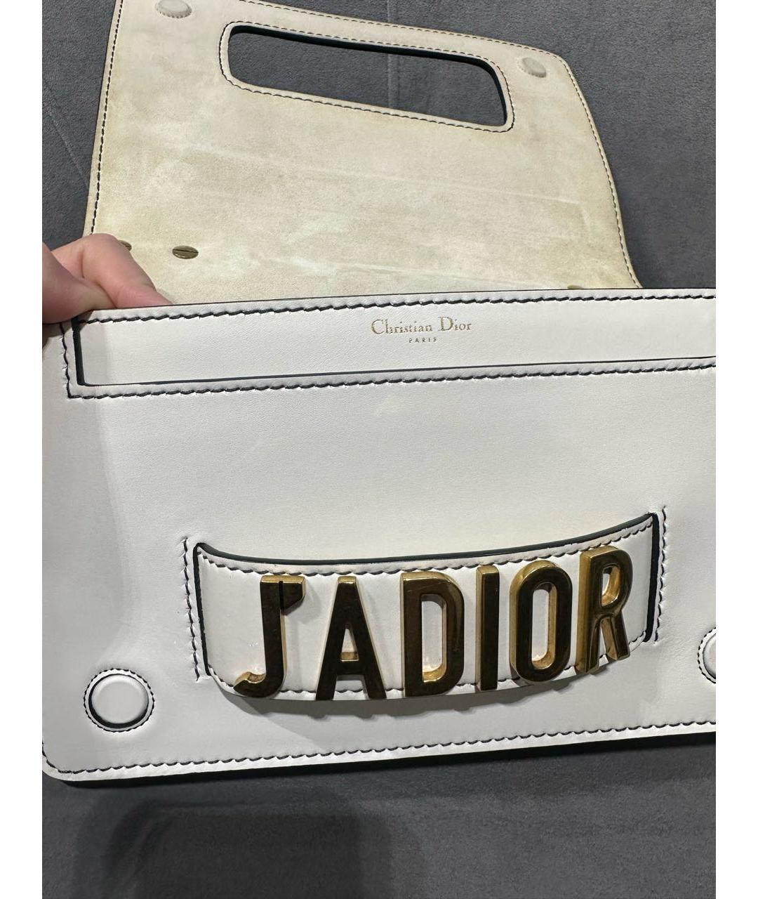 CHRISTIAN DIOR Белая кожаная сумка через плечо, фото 7