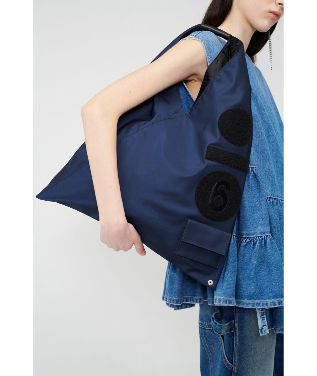 MM6 MAISON MARGIELA Темно-синяя сумка тоут, фото 2