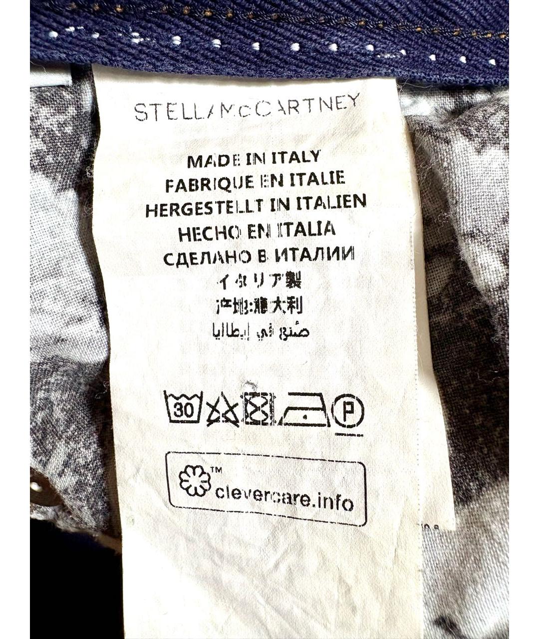 STELLA MCCARTNEY Голубые хлопок-полиэтиленовые прямые джинсы, фото 7