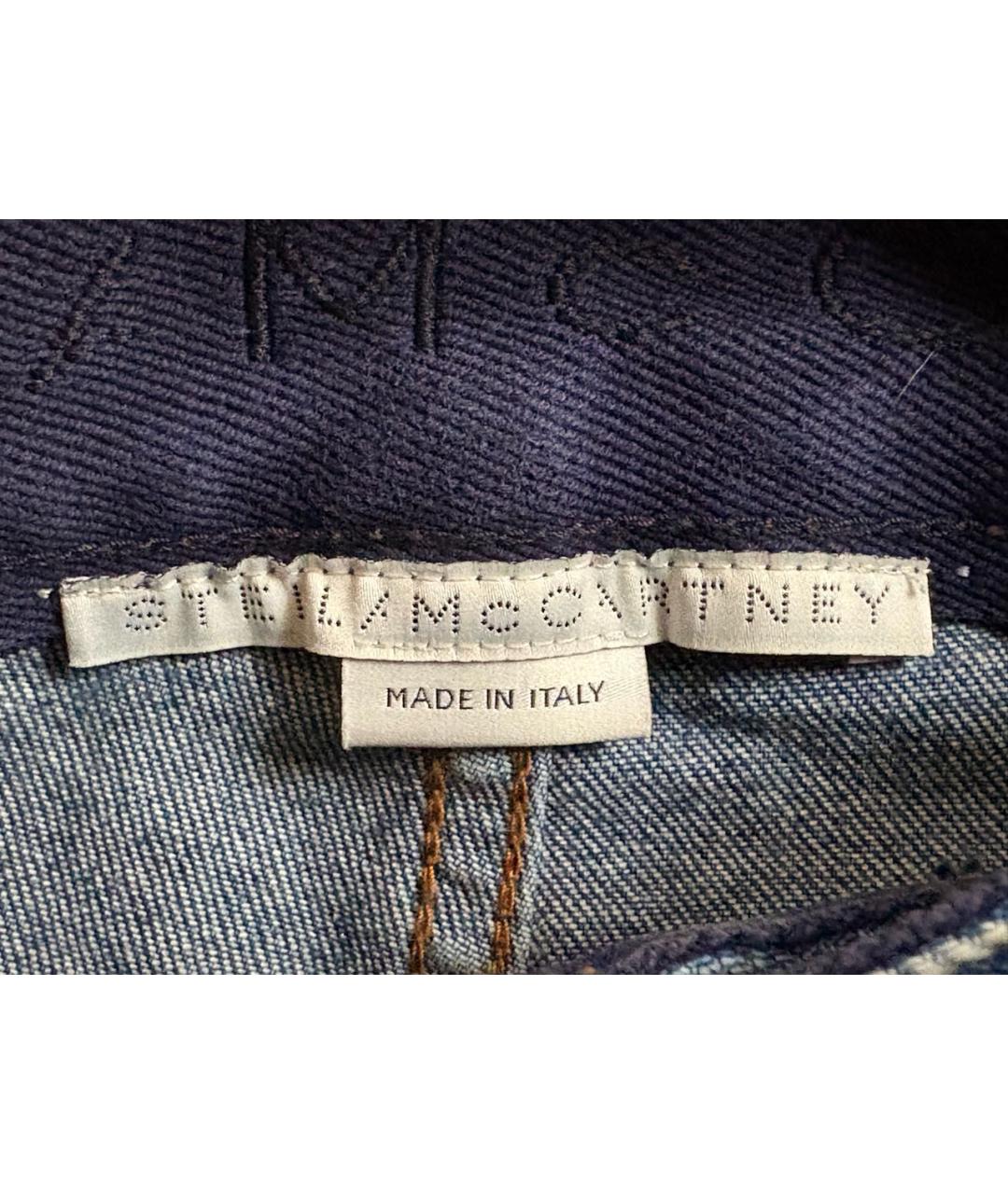 STELLA MCCARTNEY Голубые хлопок-полиэтиленовые прямые джинсы, фото 3