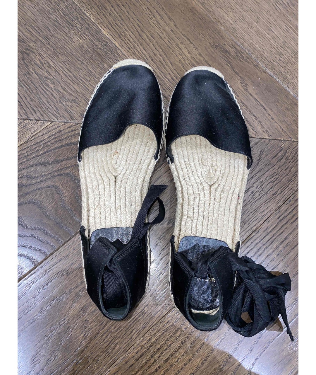 SAINT LAURENT Черные текстильные сандалии, фото 3