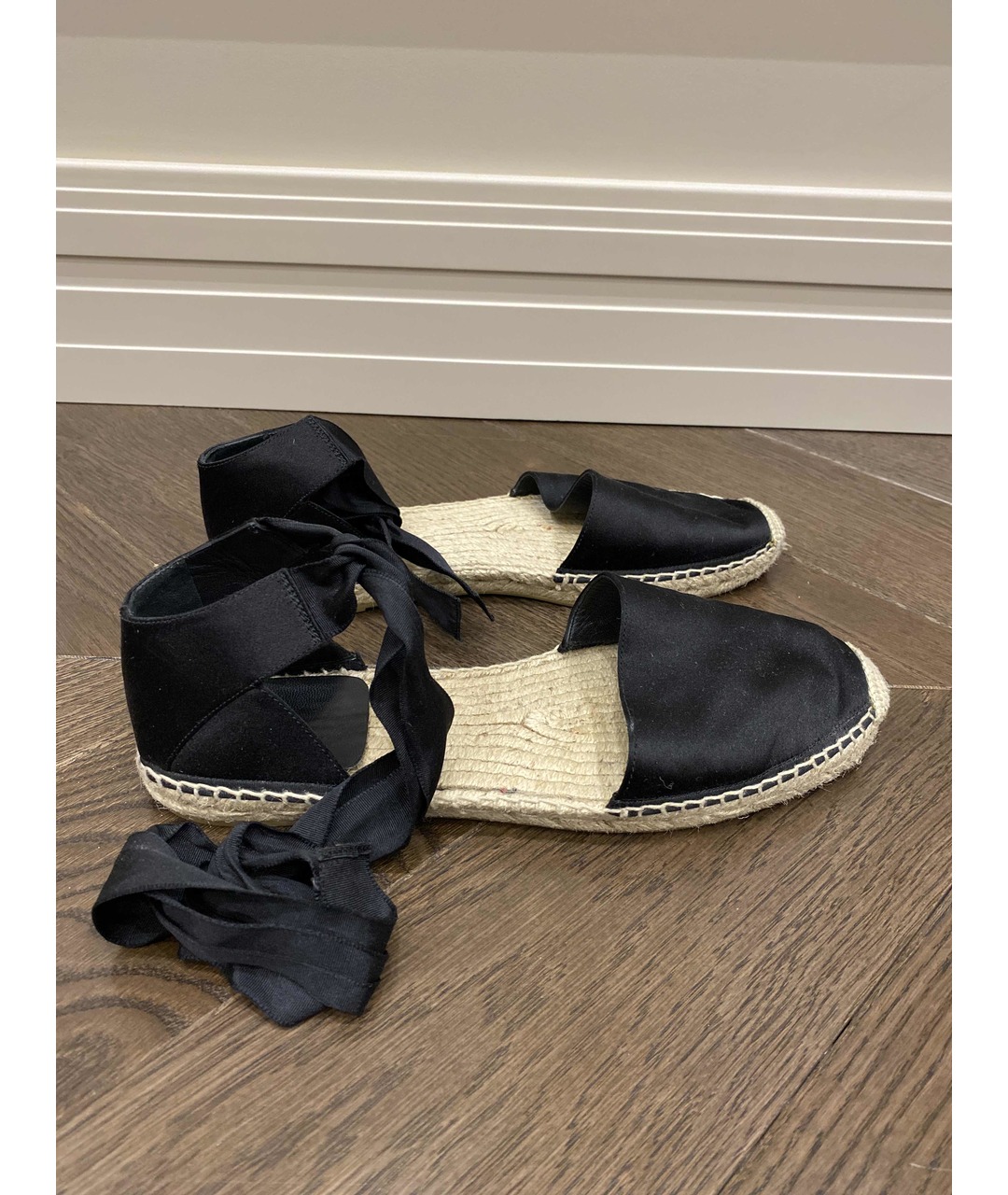 SAINT LAURENT Черные текстильные сандалии, фото 5