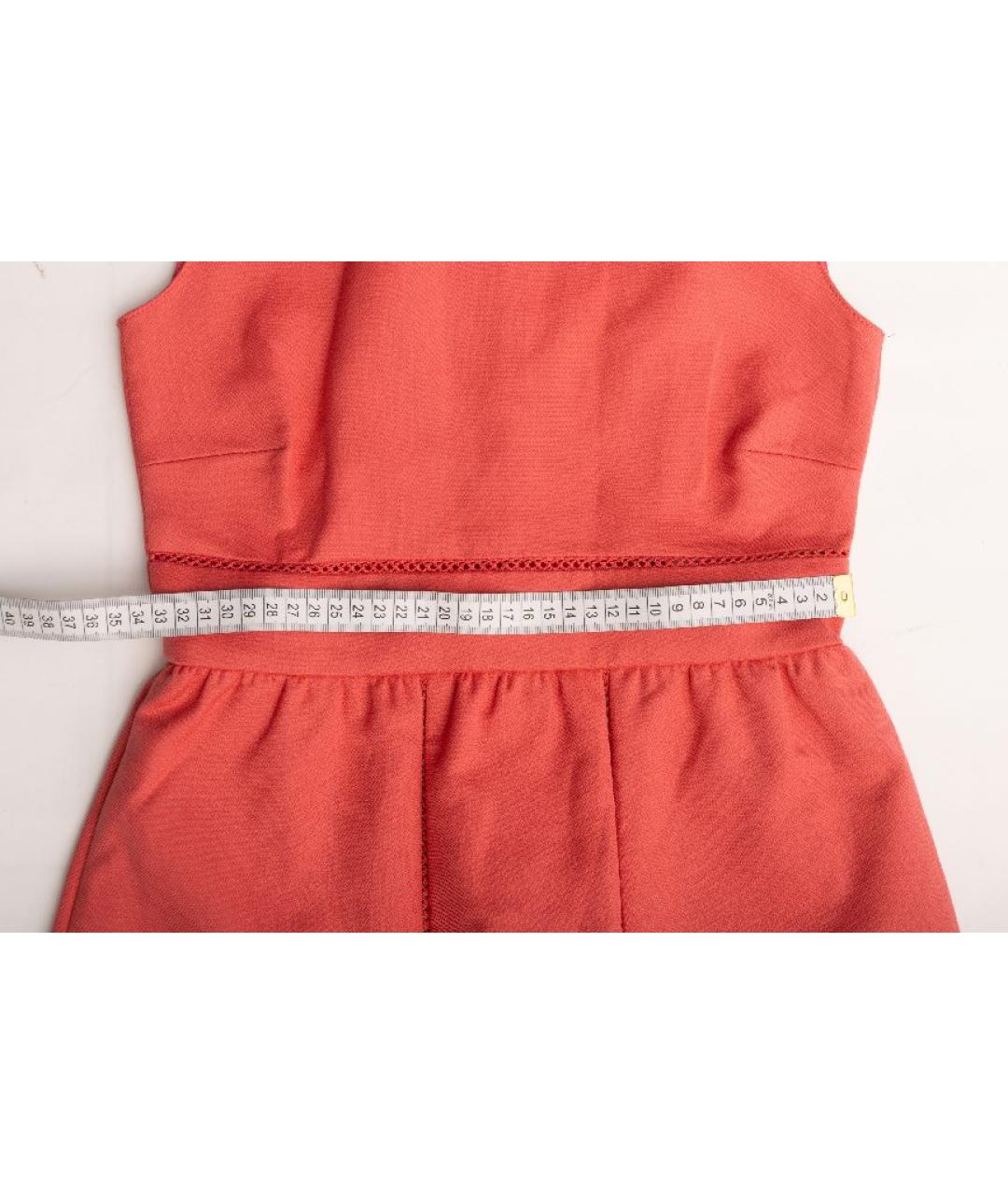 RED VALENTINO Коралловое хлопковое коктейльное платье, фото 7