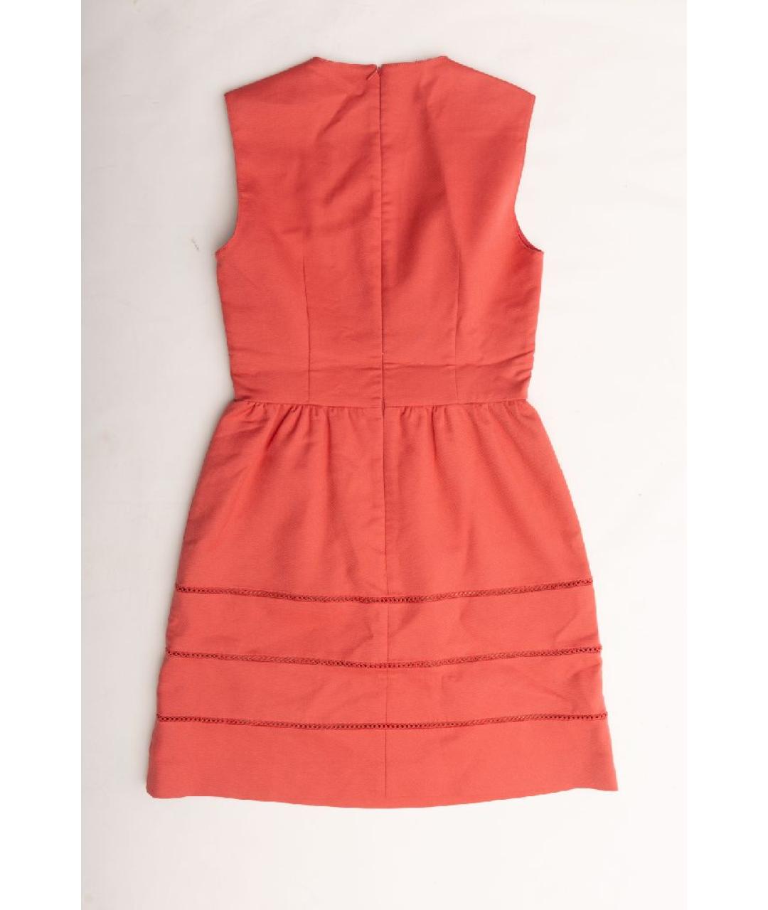 RED VALENTINO Коралловое хлопковое коктейльное платье, фото 2