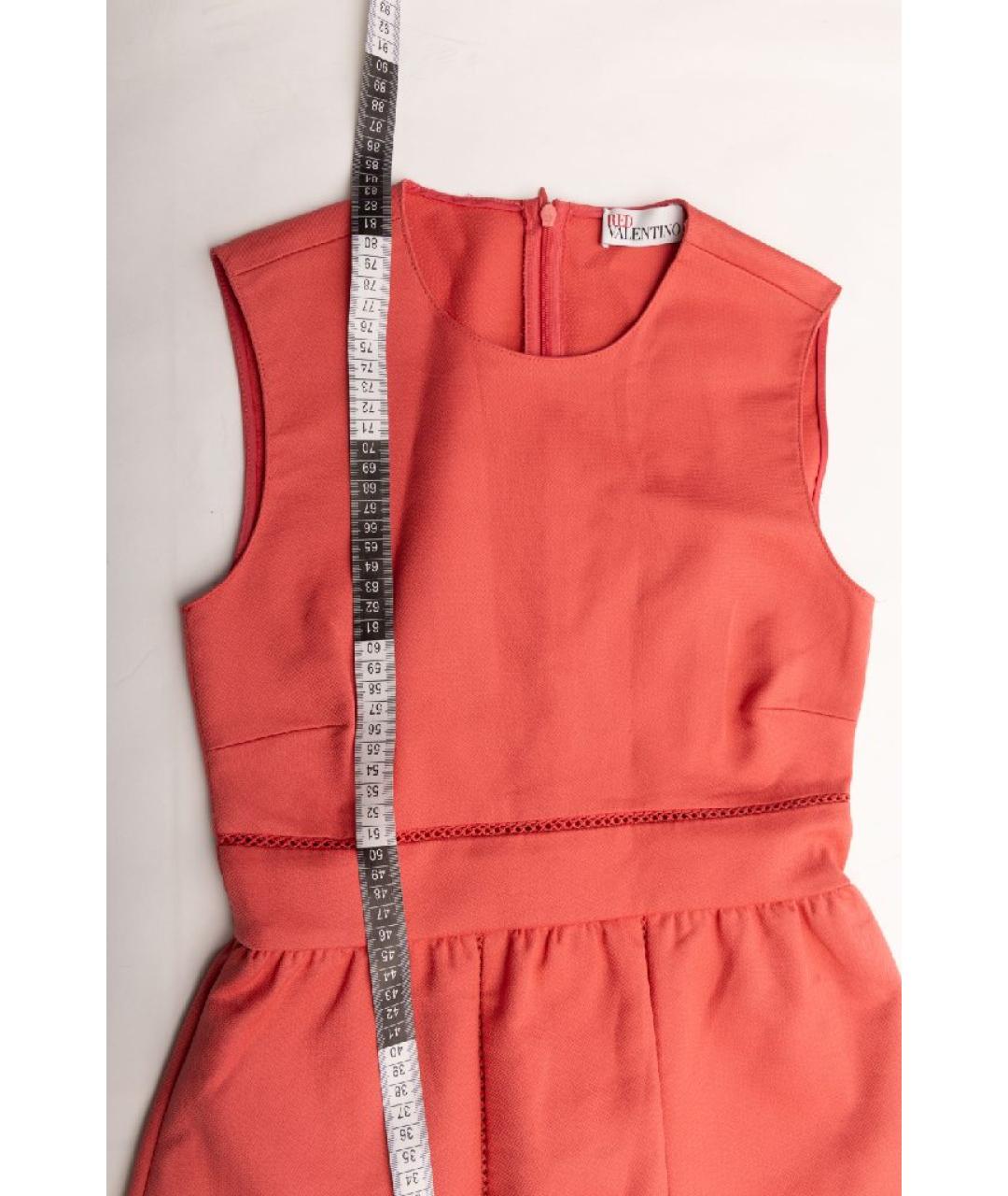 RED VALENTINO Коралловое хлопковое коктейльное платье, фото 6