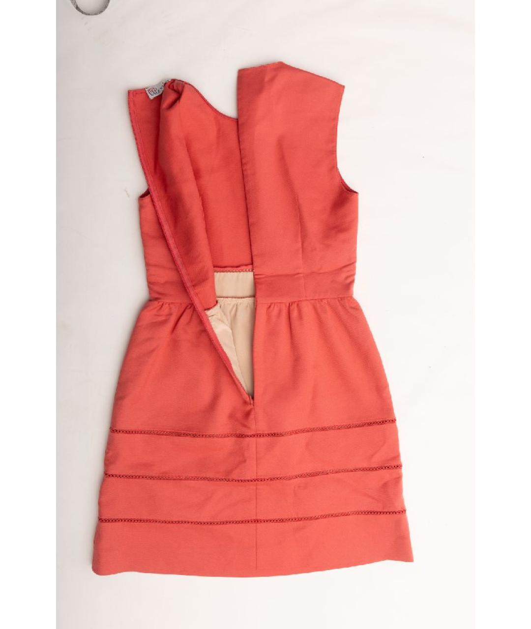 RED VALENTINO Коралловое хлопковое коктейльное платье, фото 5