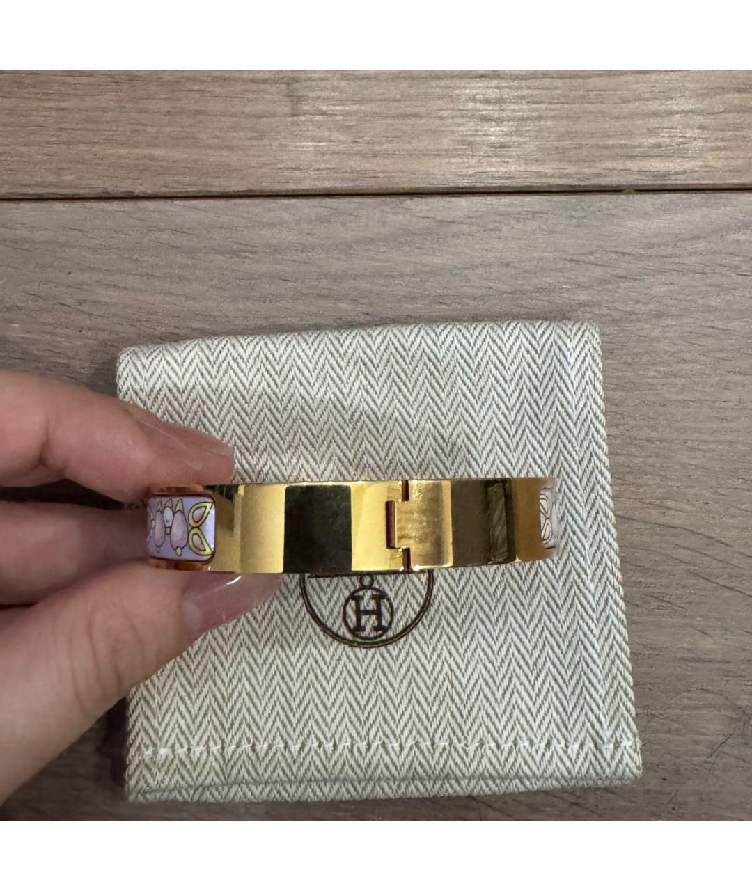 HERMES Розовый металлический браслет, фото 4