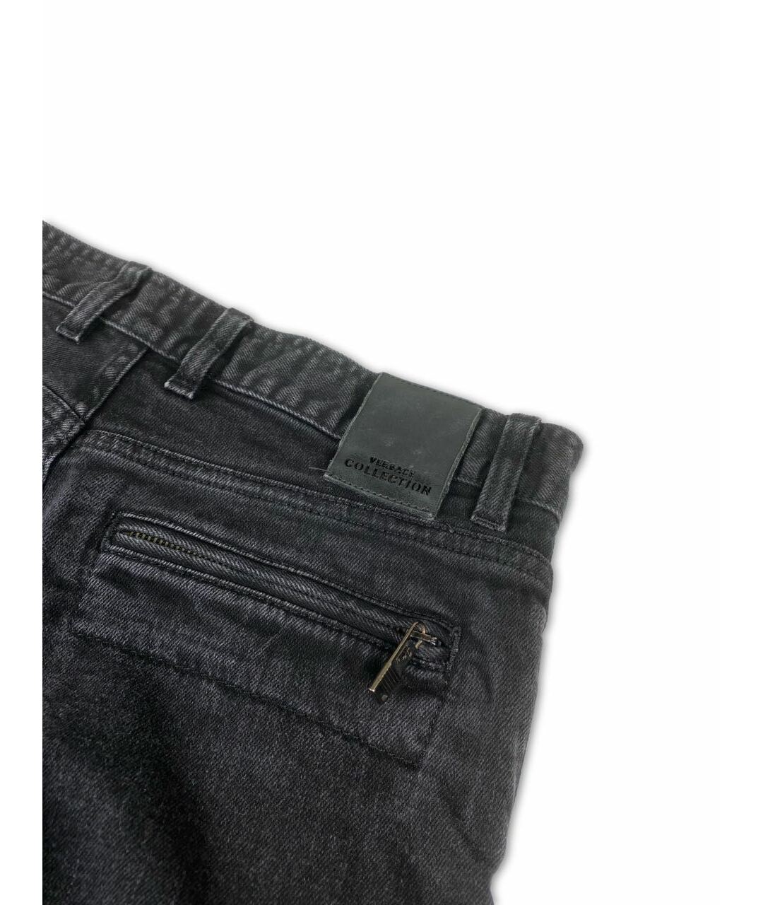 VERSACE COLLECTION Черные хлопковые прямые джинсы, фото 3