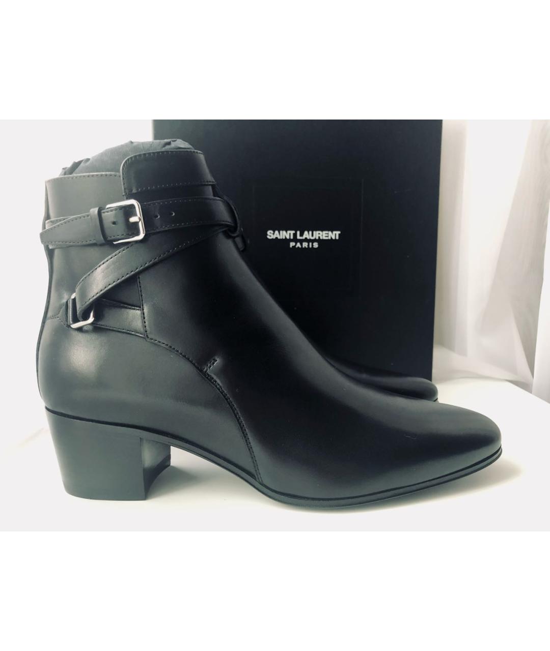SAINT LAURENT Черные кожаные ботильоны, фото 8