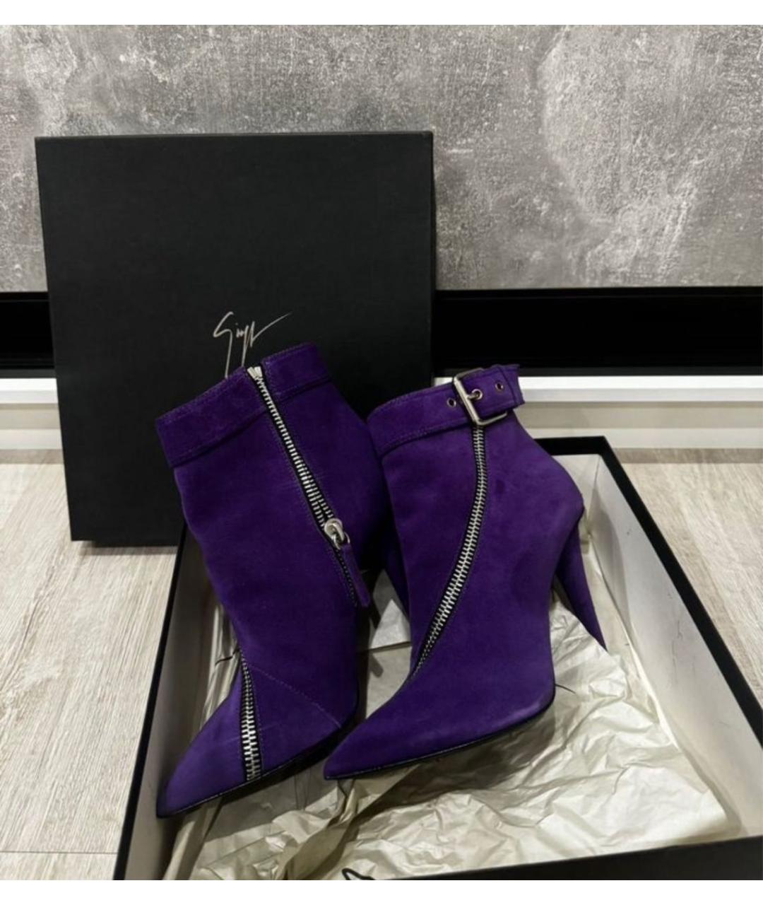 GIUSEPPE ZANOTTI DESIGN Фиолетовые замшевые ботильоны, фото 2