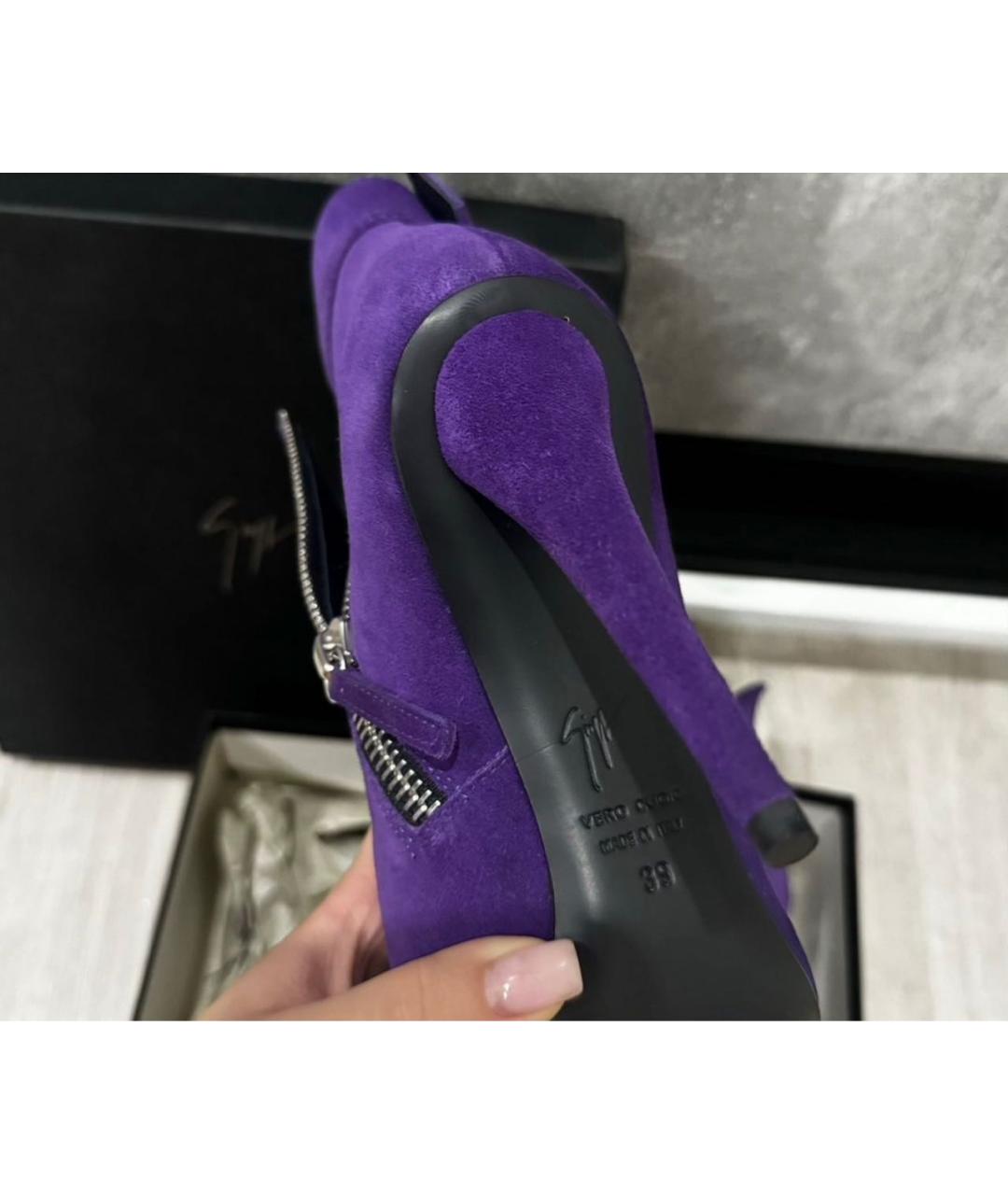 GIUSEPPE ZANOTTI DESIGN Фиолетовые замшевые ботильоны, фото 3
