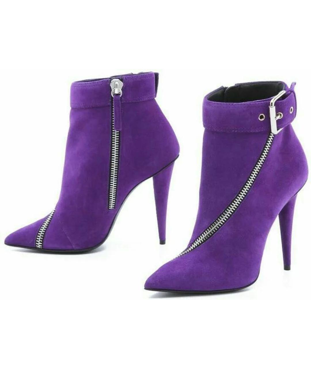 GIUSEPPE ZANOTTI DESIGN Фиолетовые замшевые ботильоны, фото 4