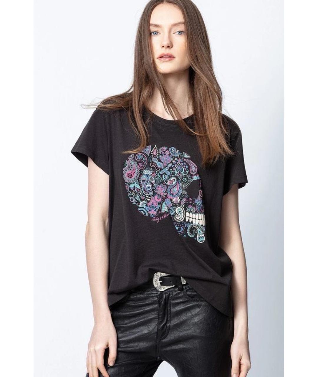 ZADIG & VOLTAIRE Антрацитовая хлопковая футболка, фото 3