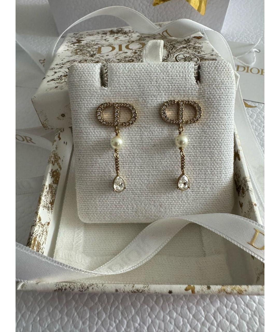 CHRISTIAN DIOR Золотые металлические серьги, фото 5