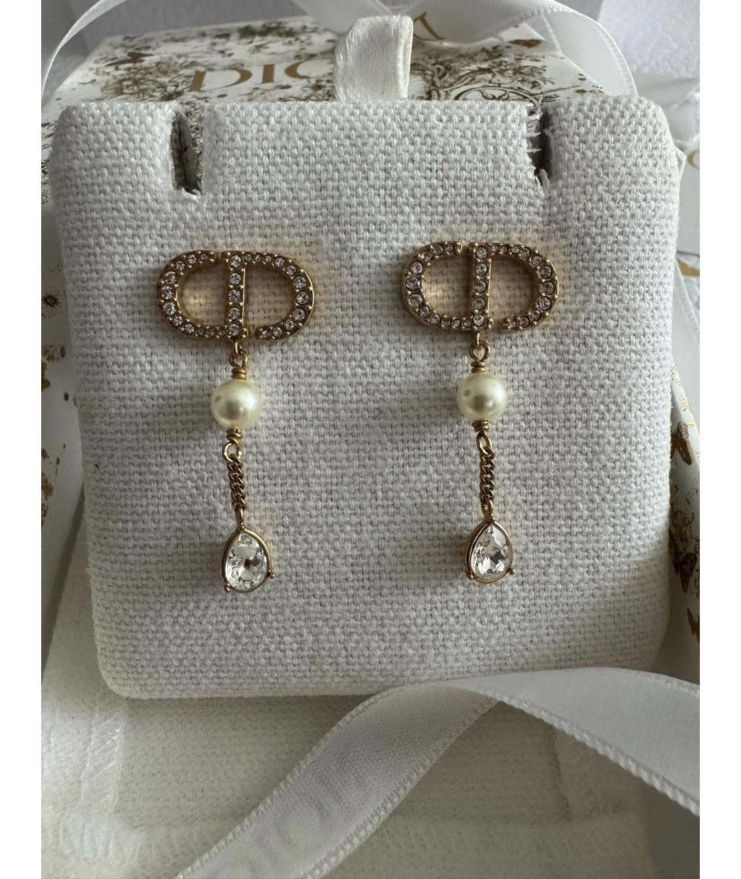 CHRISTIAN DIOR Золотые металлические серьги, фото 2