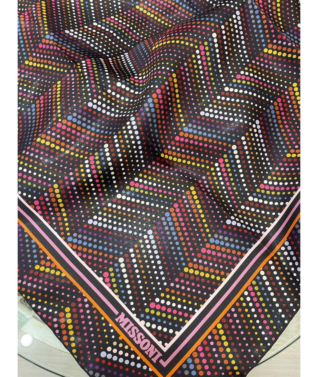 MISSONI Коричневый шелковый платок, фото 4