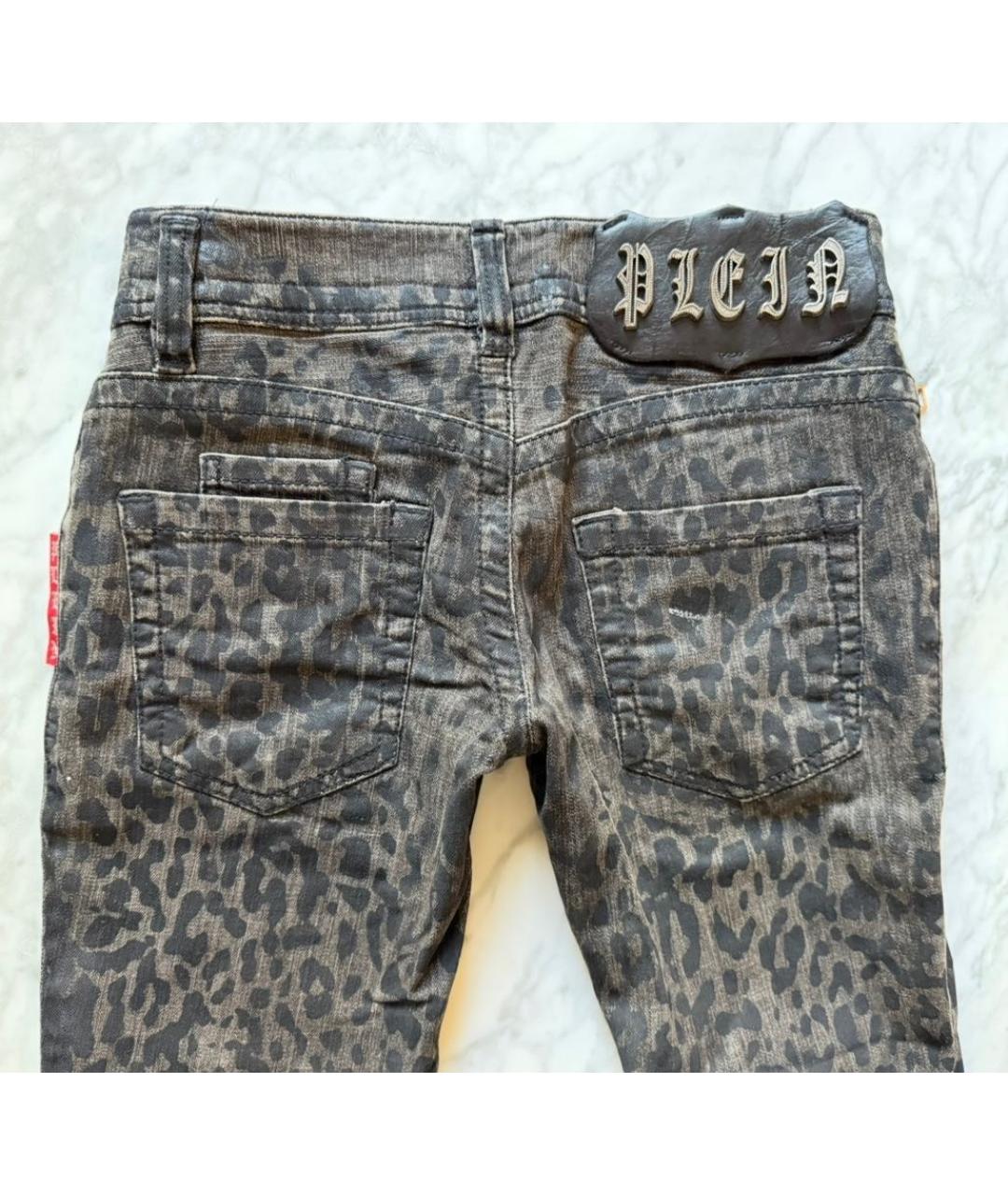 PHILIPP PLEIN Серые хлопковые прямые джинсы, фото 3