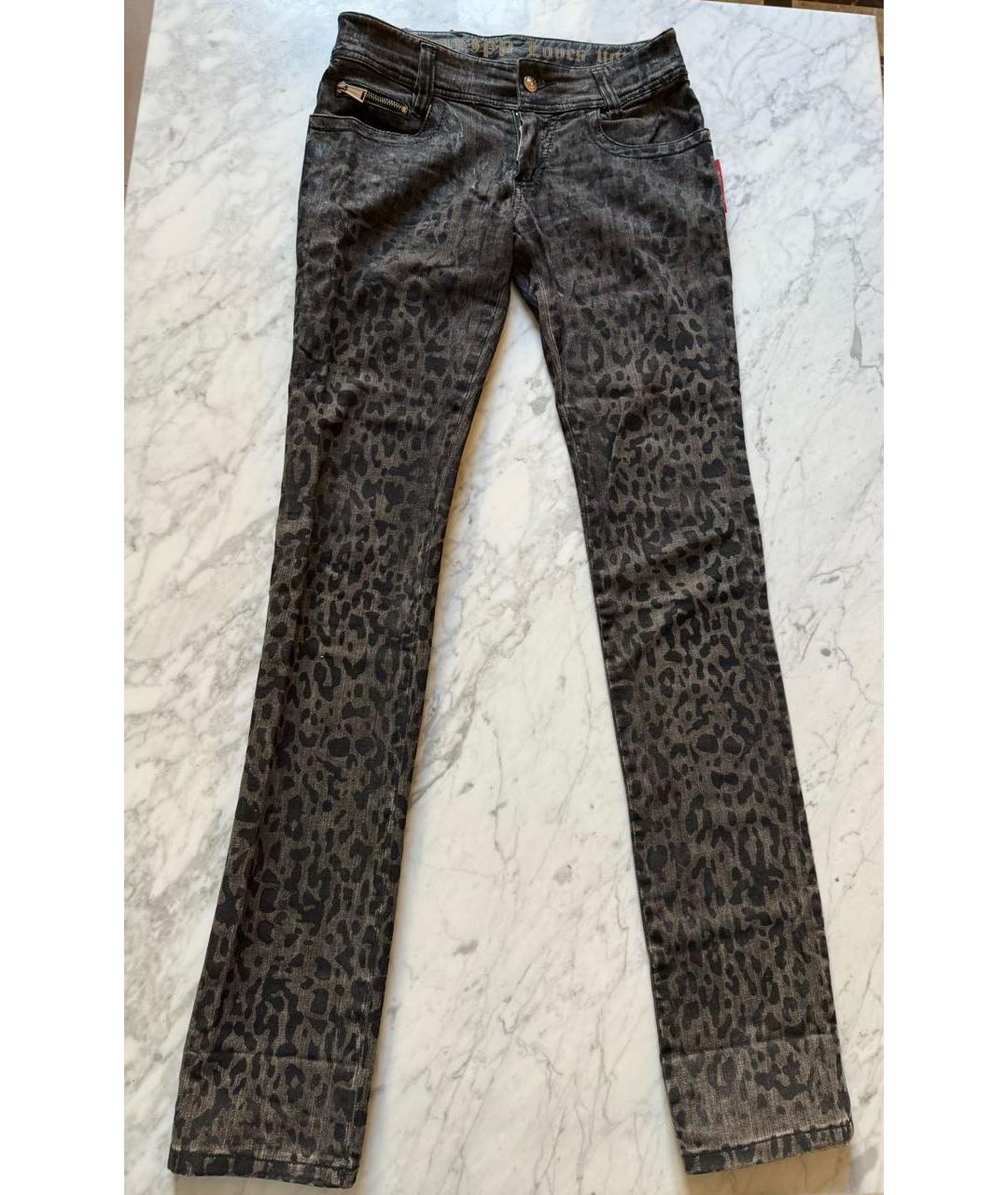 PHILIPP PLEIN Серые хлопковые прямые джинсы, фото 5