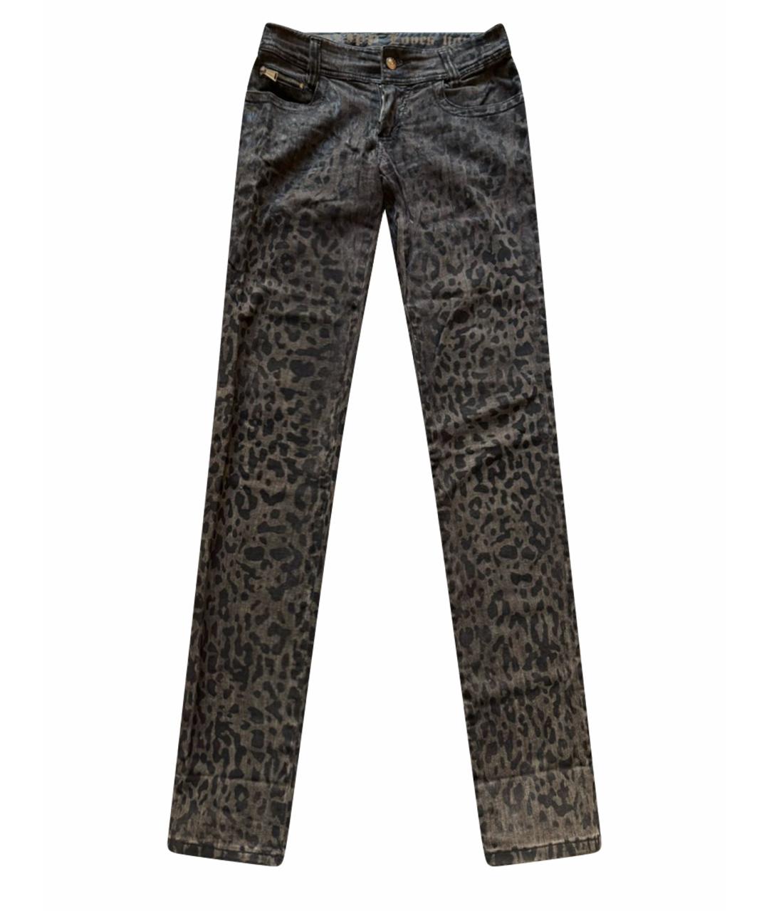 PHILIPP PLEIN Серые хлопковые прямые джинсы, фото 1