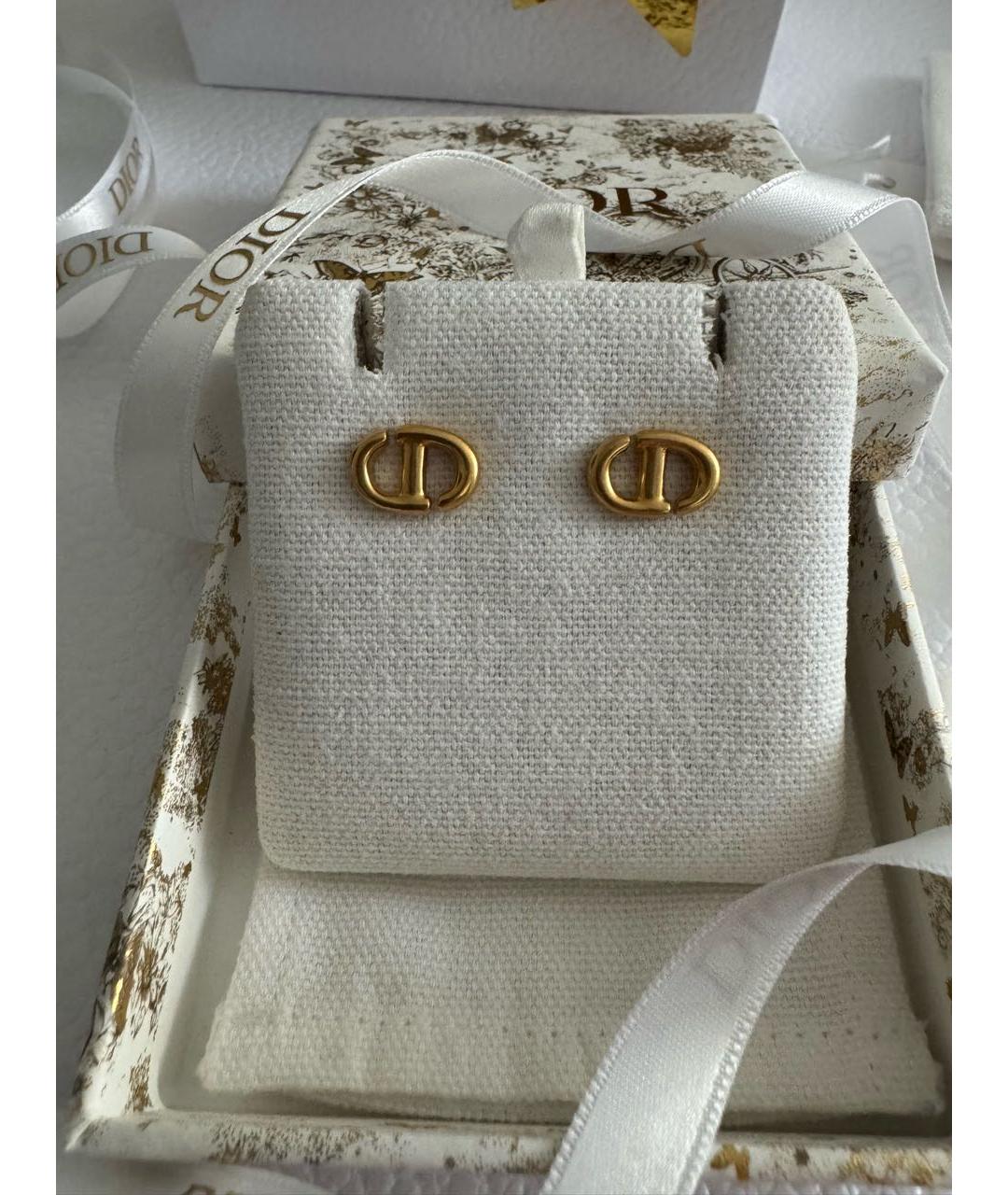 CHRISTIAN DIOR Золотые металлические серьги, фото 2