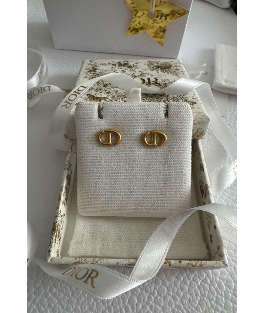 CHRISTIAN DIOR Золотые металлические серьги, фото 6