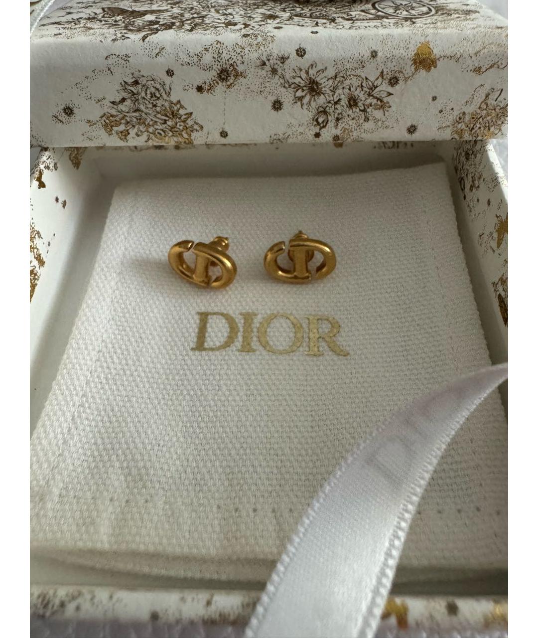 CHRISTIAN DIOR Золотые металлические серьги, фото 5