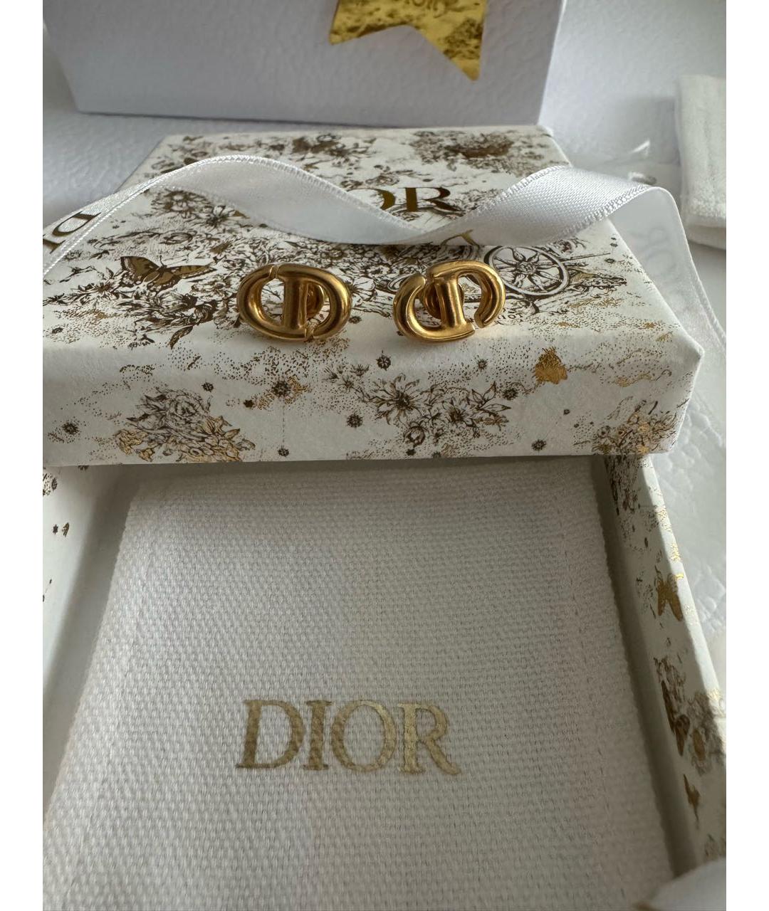 CHRISTIAN DIOR Золотые металлические серьги, фото 3