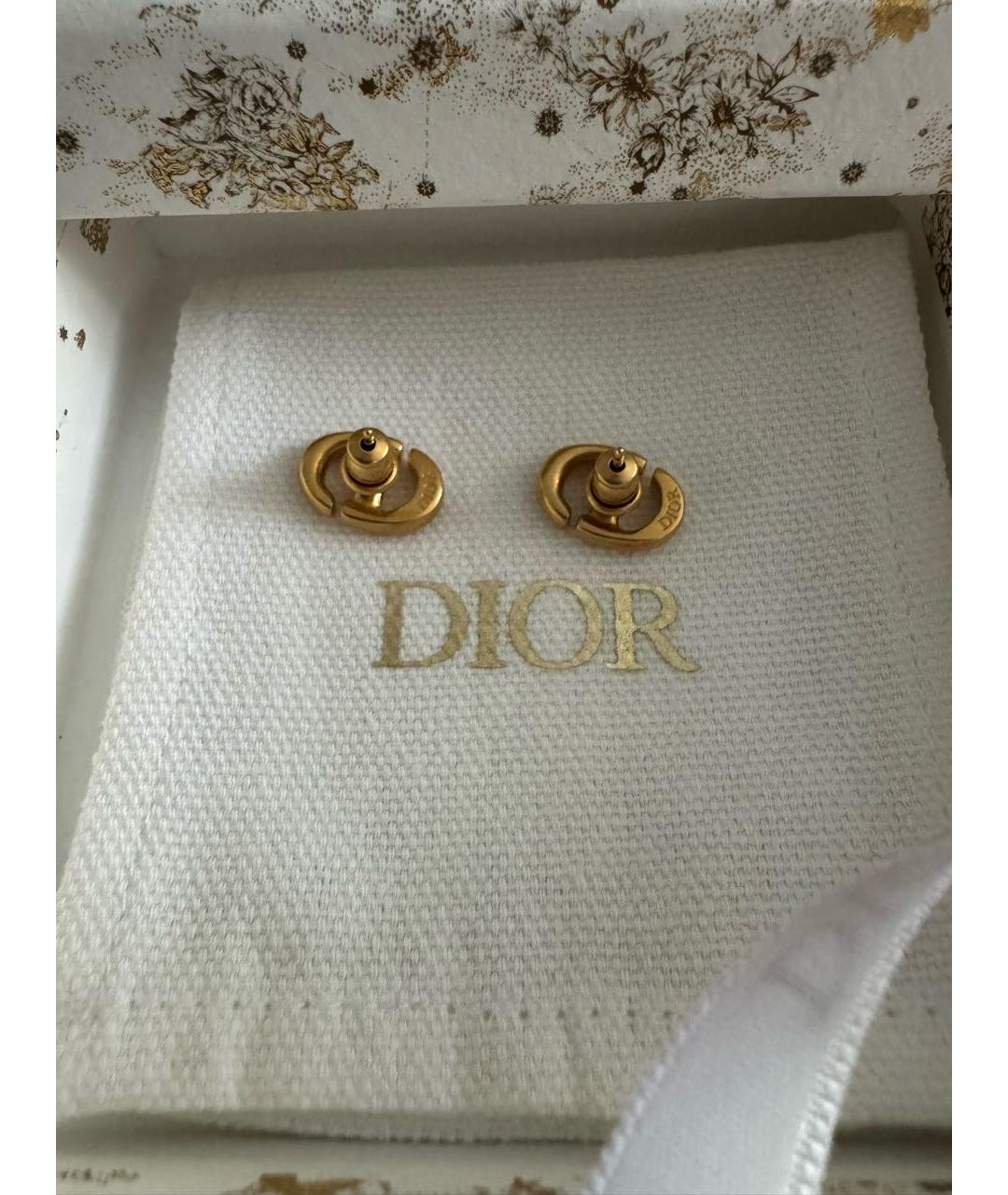 CHRISTIAN DIOR Золотые металлические серьги, фото 4
