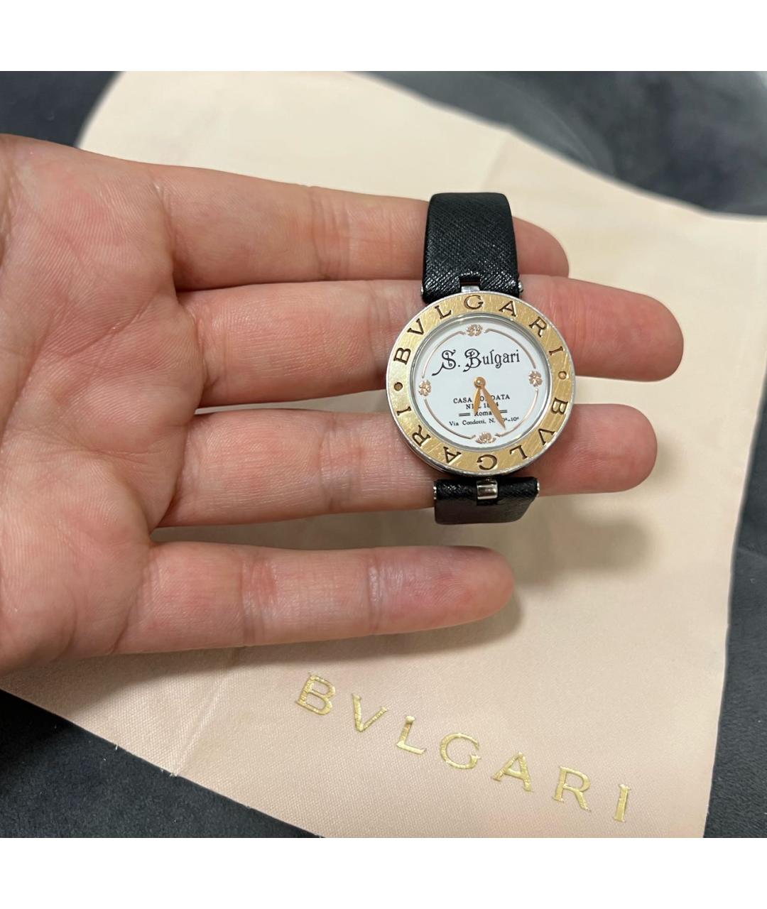 BVLGARI Черные часы из желтого золота, фото 6