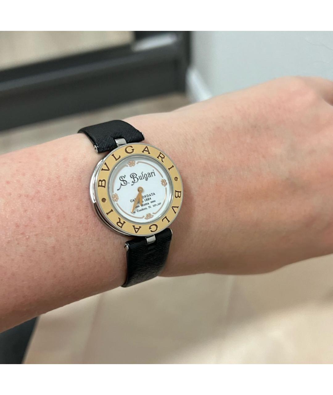 BVLGARI Черные часы из желтого золота, фото 4
