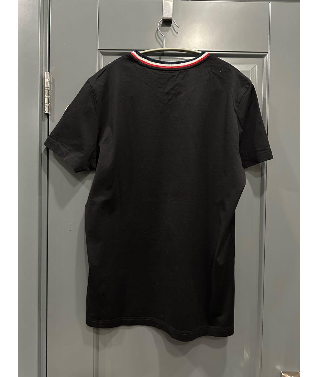 MONCLER Черная хлопковая футболка, фото 2