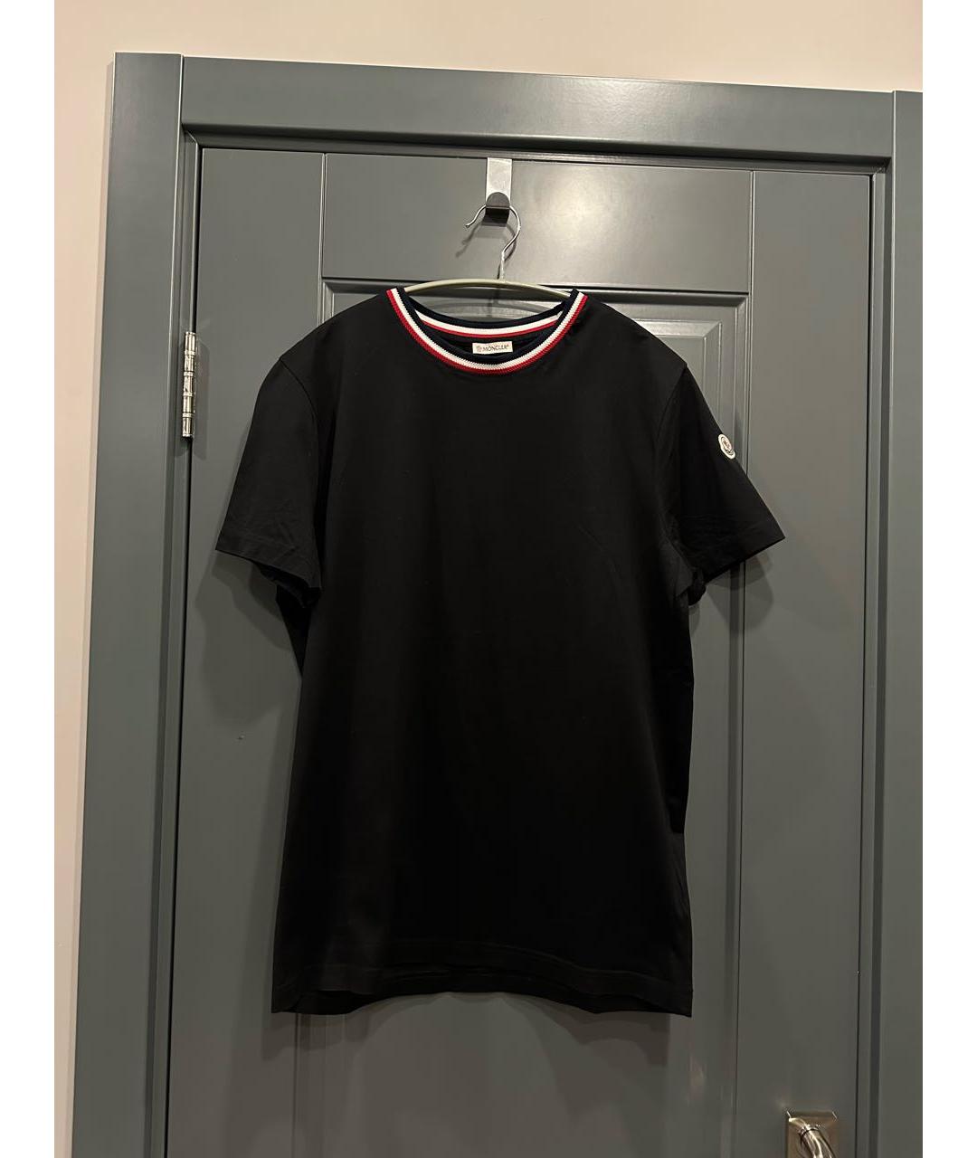 MONCLER Черная хлопковая футболка, фото 5
