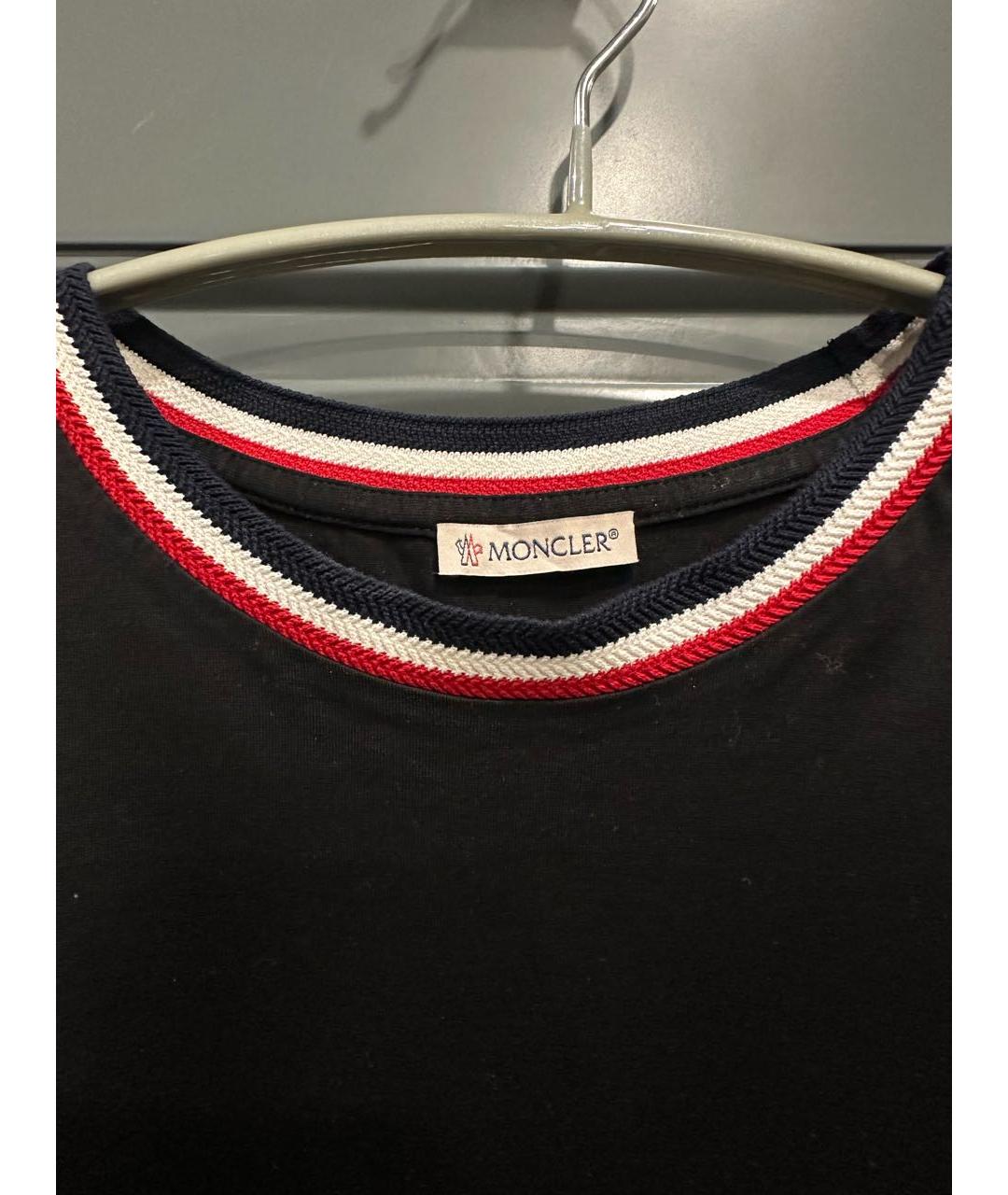 MONCLER Черная хлопковая футболка, фото 3