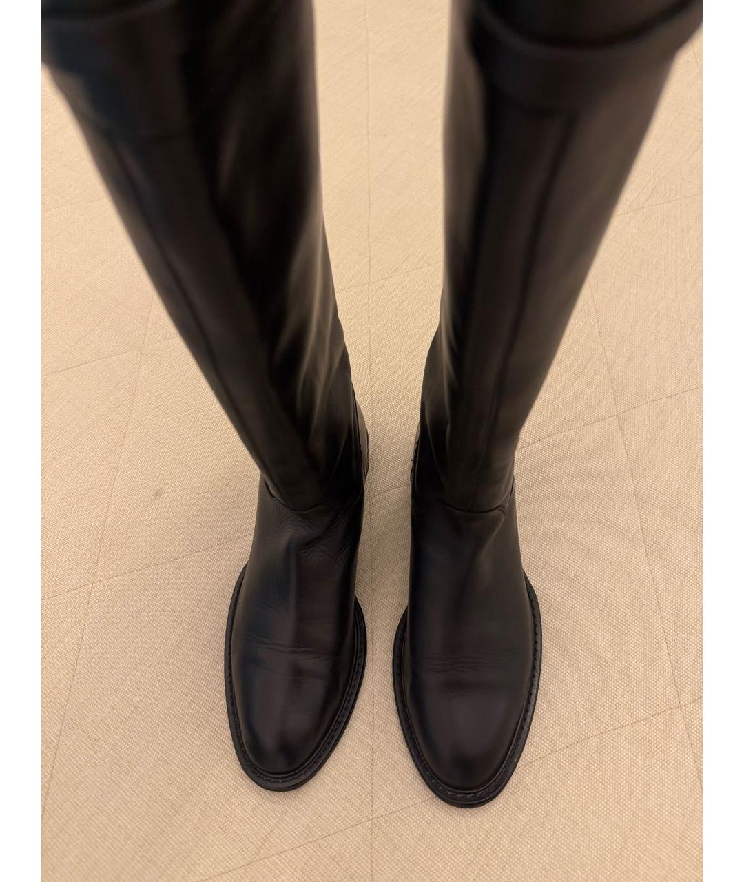 FERRAGAMO Черные кожаные сапоги, фото 3