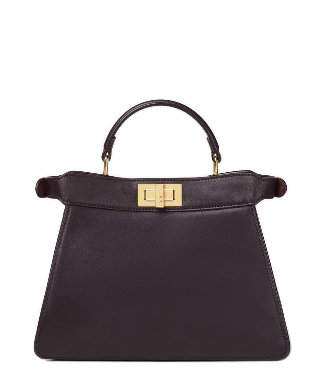 FENDI Коричневая кожаная сумка тоут, фото 4