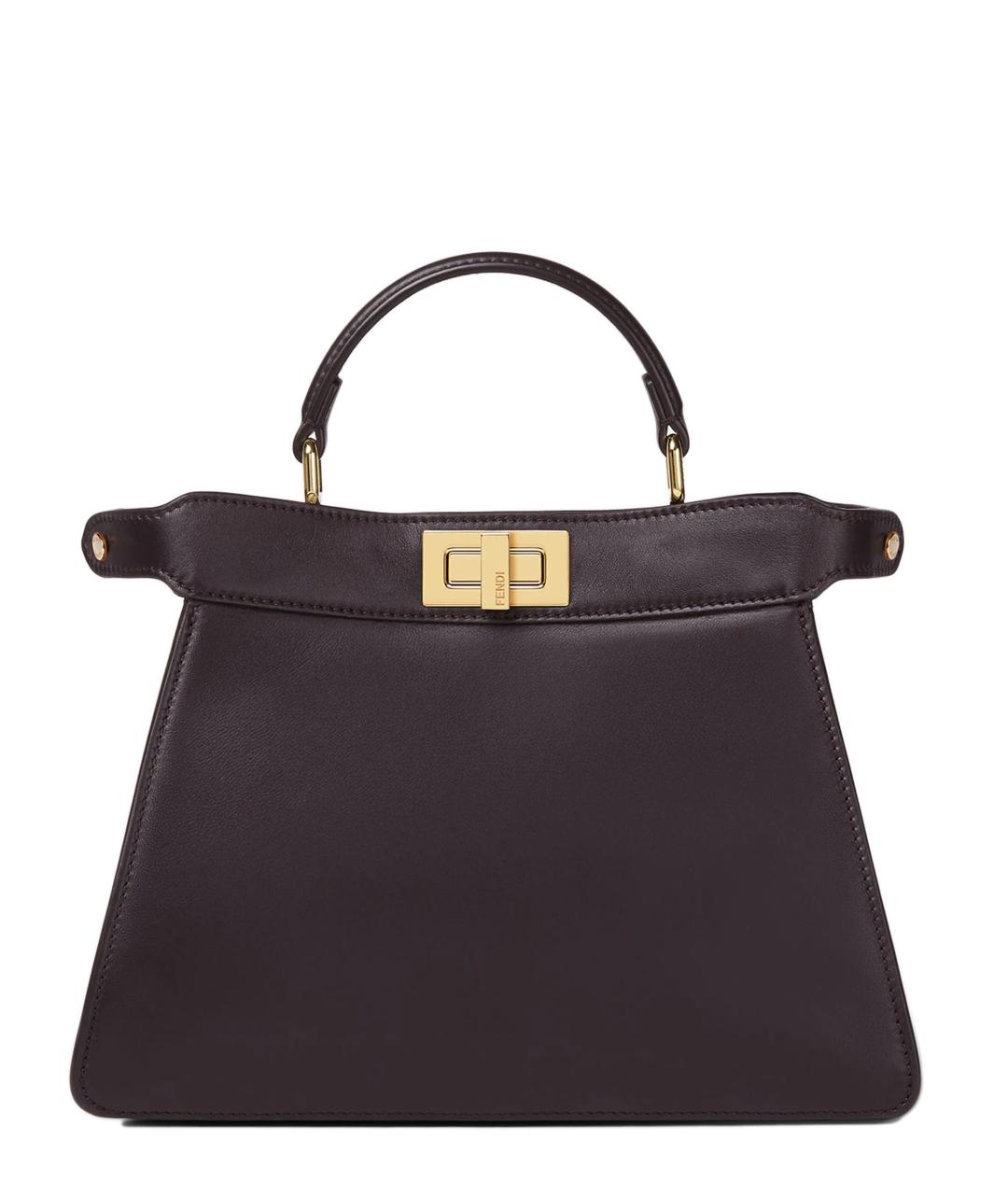 FENDI Коричневая кожаная сумка тоут, фото 1