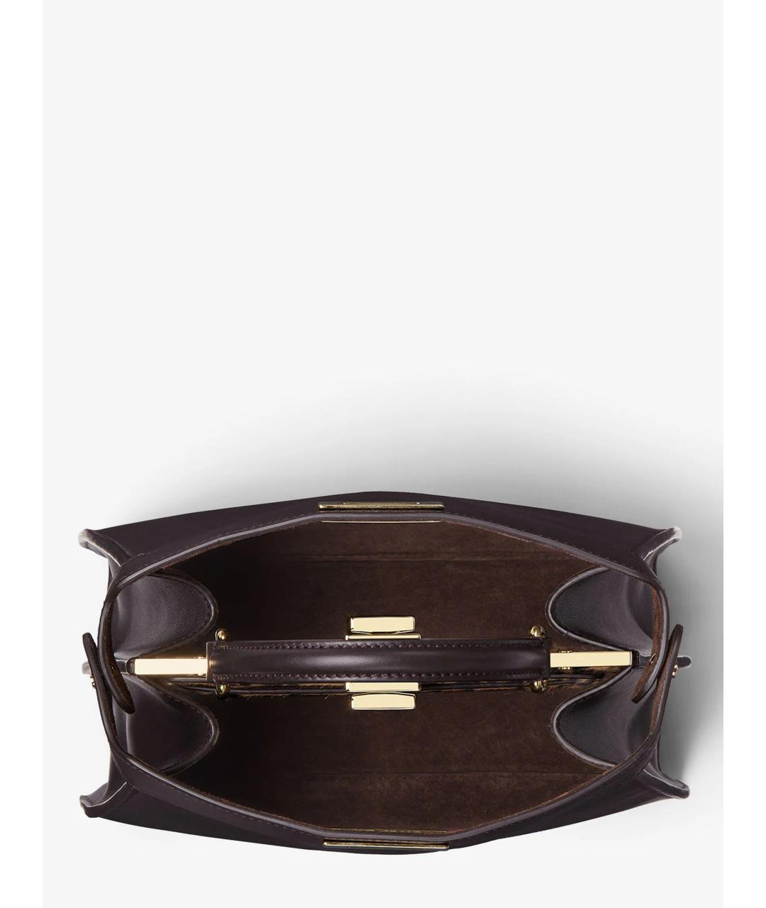 FENDI Коричневая кожаная сумка тоут, фото 5