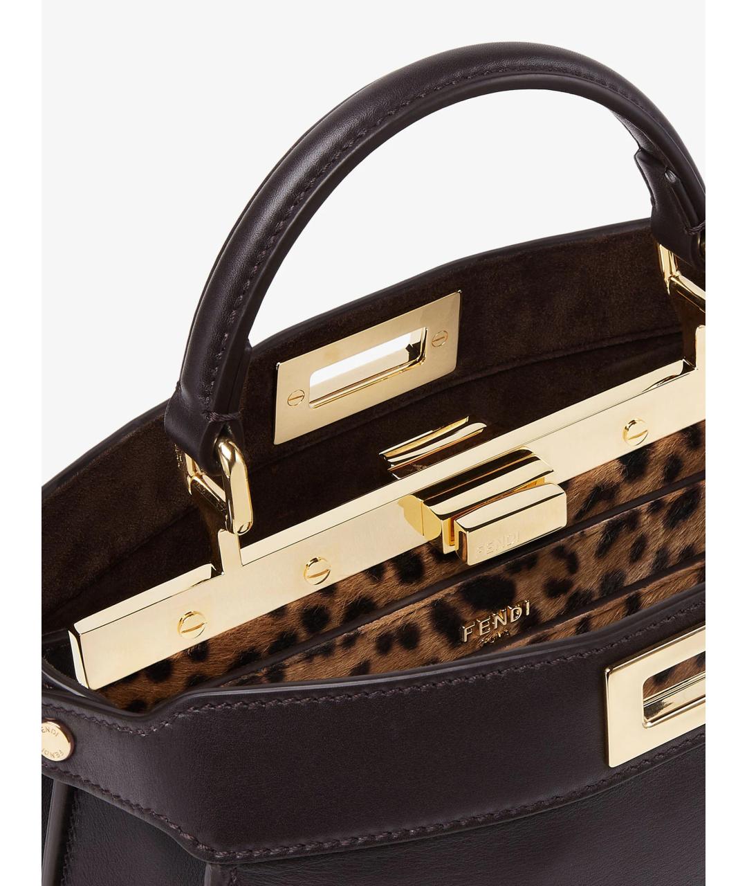 FENDI Коричневая кожаная сумка тоут, фото 6