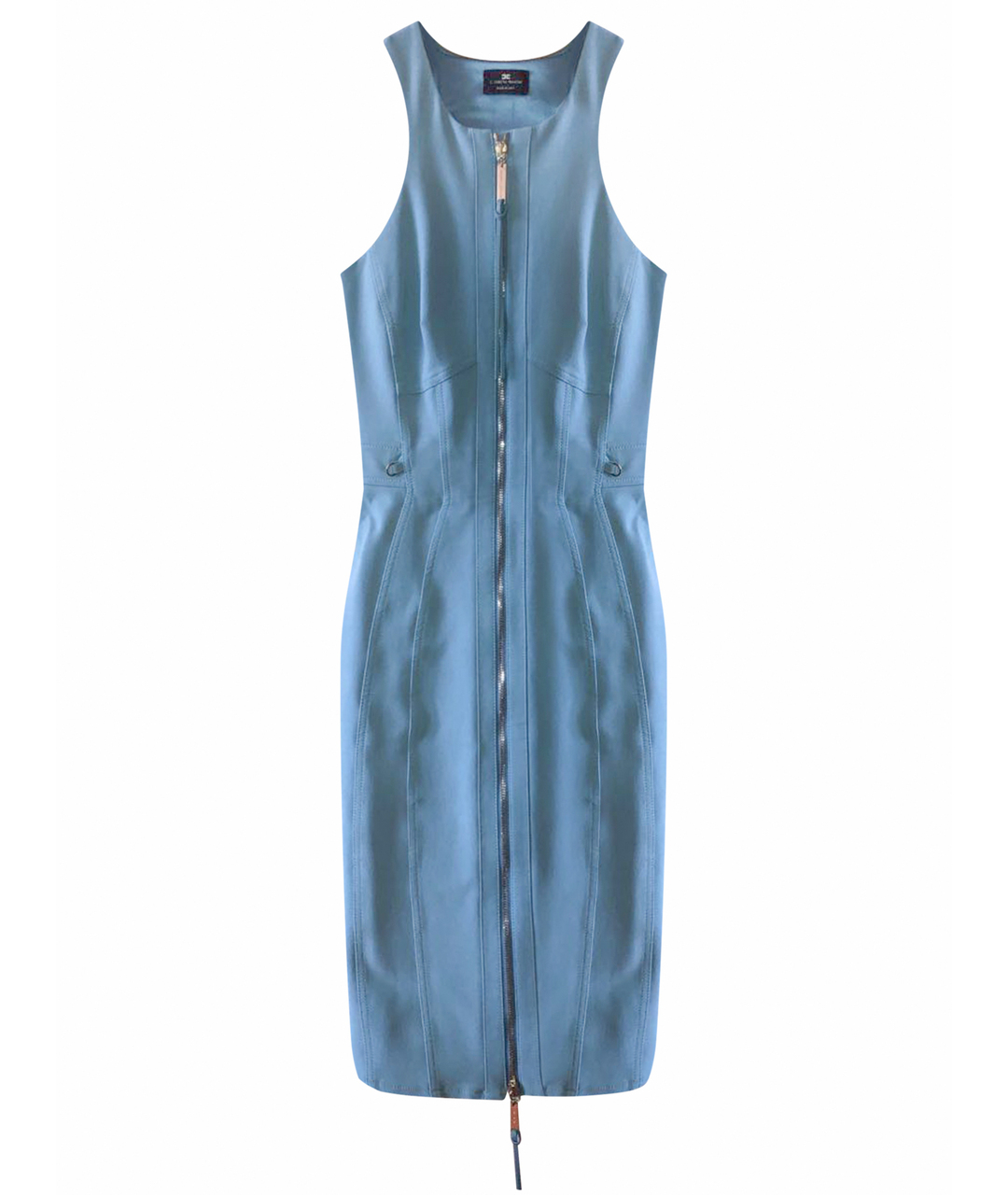 ELISABETTA FRANCHI Голубое вискозное повседневное платье, фото 1