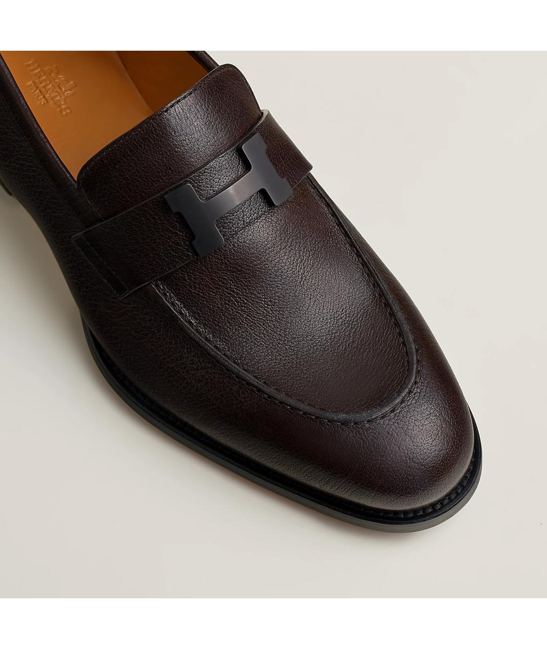 HERMES Фиолетовые кожаные мокасины, фото 3