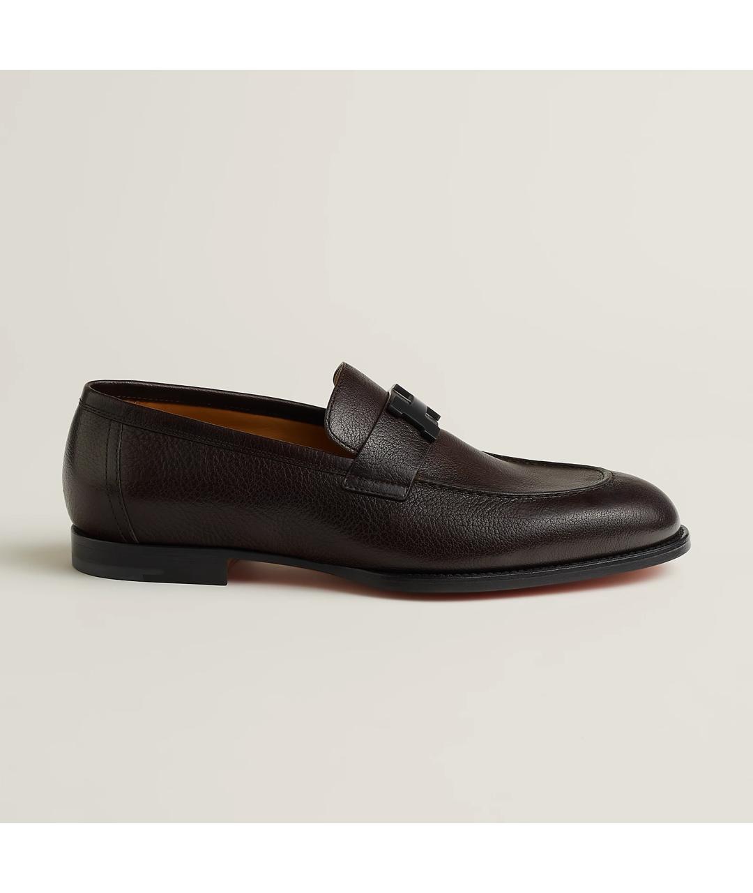 HERMES Фиолетовые кожаные мокасины, фото 6