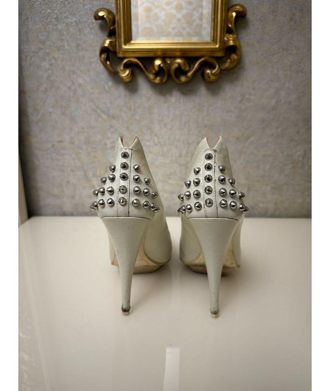 ALEXANDER MCQUEEN Бежевые кожаные туфли, фото 4
