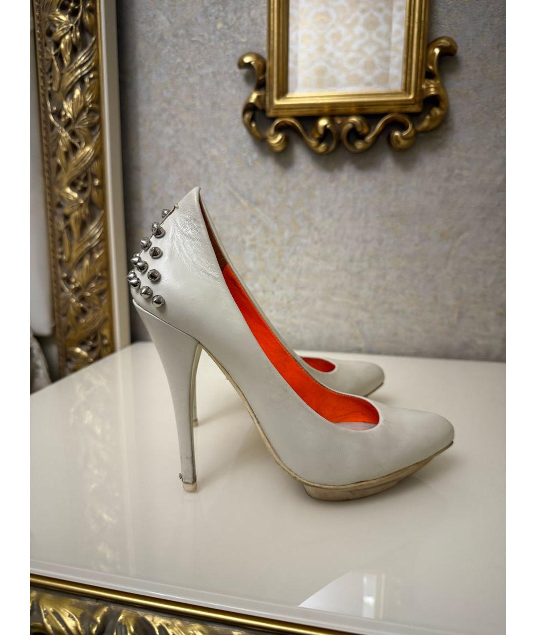 ALEXANDER MCQUEEN Бежевые кожаные туфли, фото 5