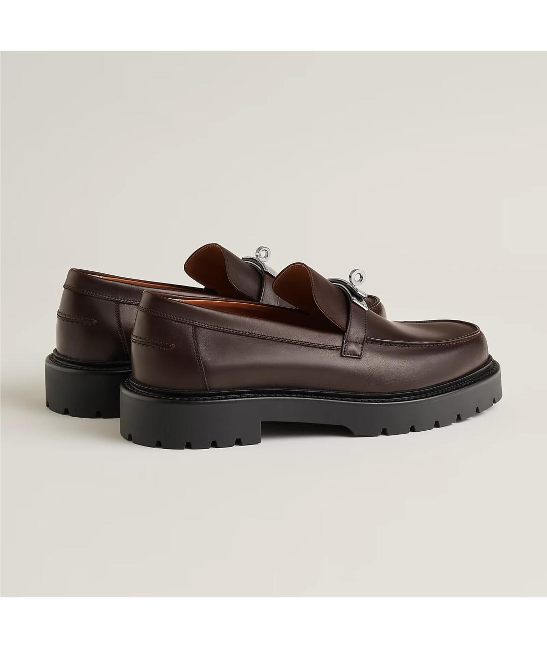 HERMES Фиолетовые кожаные мокасины, фото 3