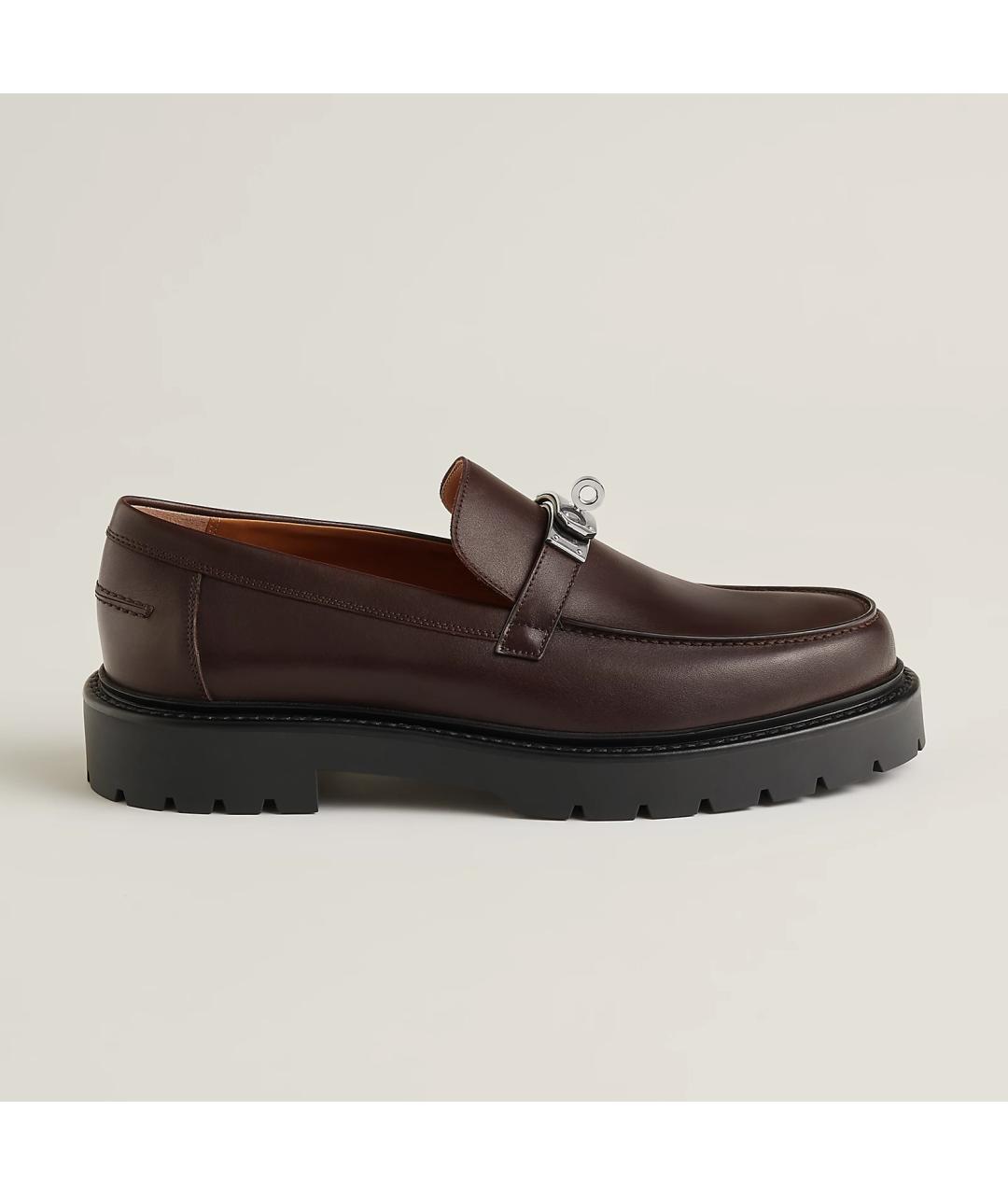 HERMES Фиолетовые кожаные мокасины, фото 7