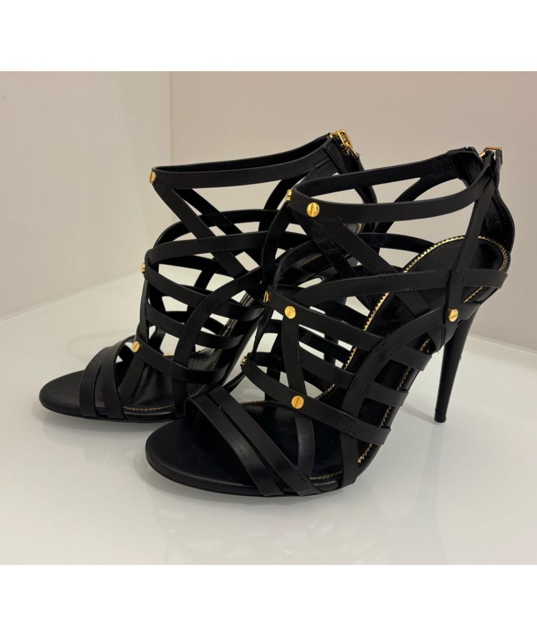 TOM FORD Черные кожаные босоножки, фото 3