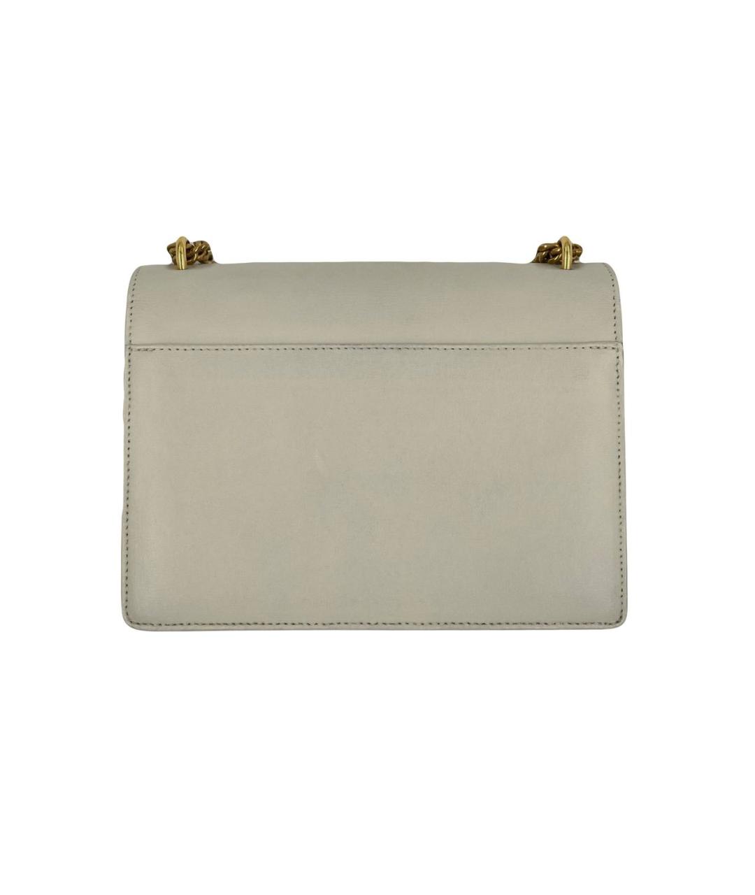 SAINT LAURENT Белая кожаная сумка через плечо, фото 2