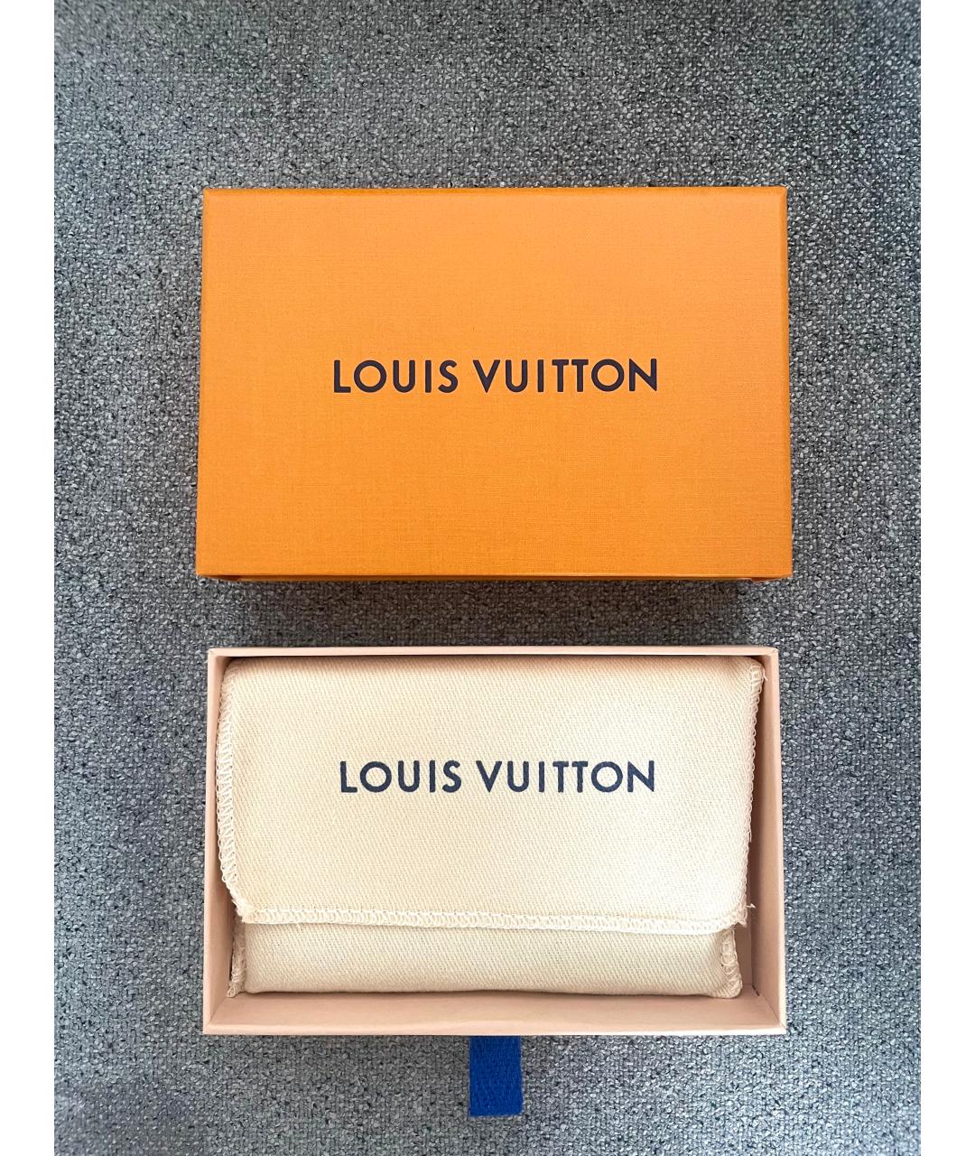 LOUIS VUITTON Голубой кожаный кардхолдер, фото 5