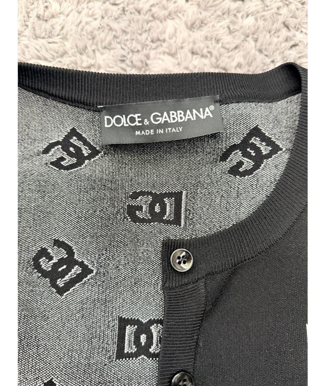 DOLCE&GABBANA Черный вискозный кардиган, фото 2